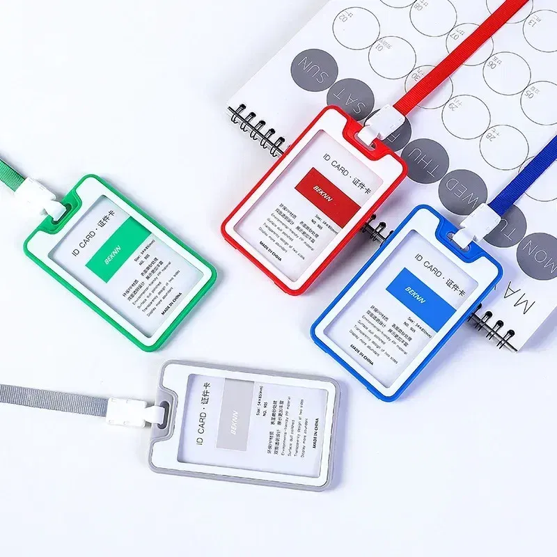 Color: Diamond J Color - Unisex Colorful Employee Id Case with Lanyard Double Side Id Credit Card Holder Access Bus Card Case Badge Holder Card Sleeve