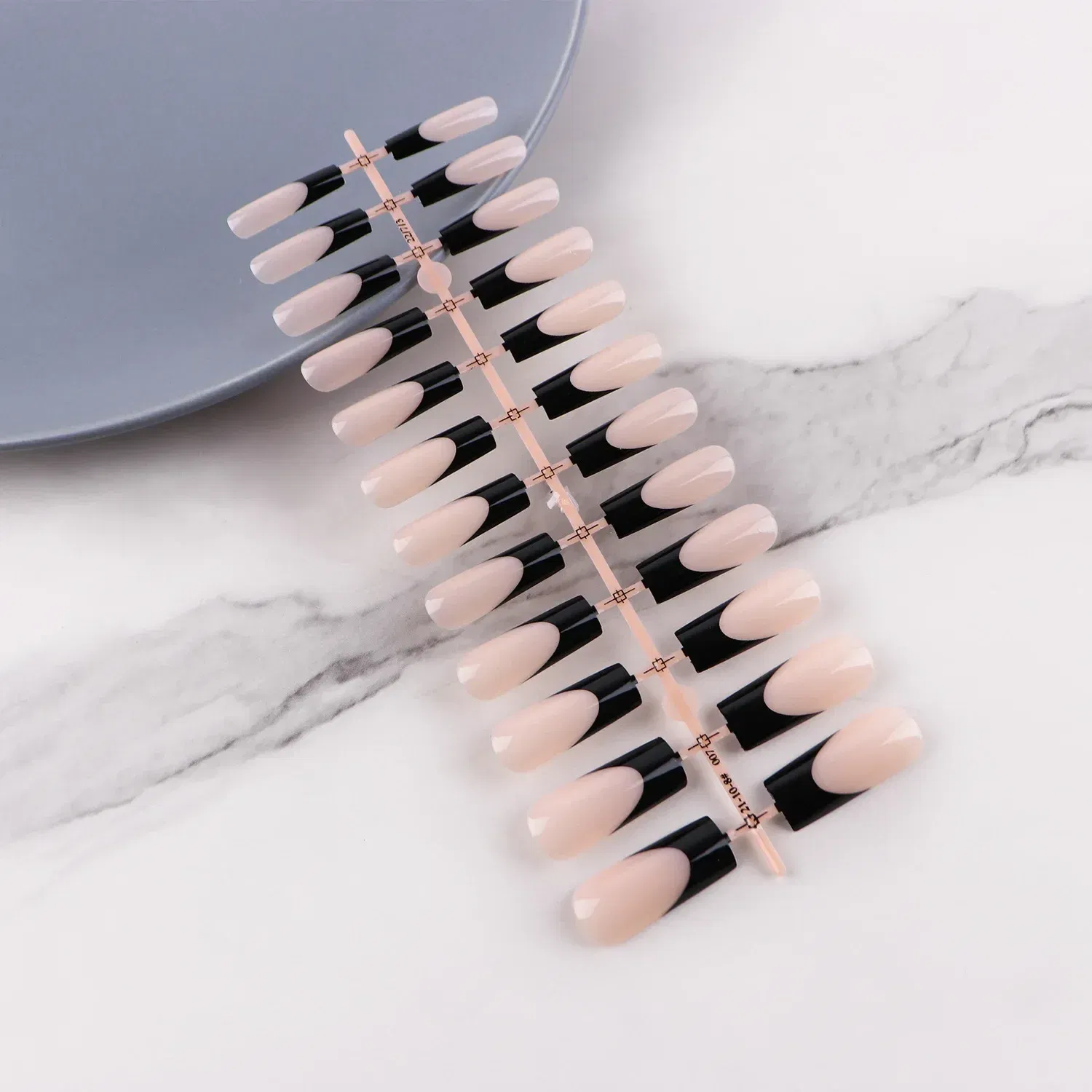 Color: Dark Grey - 24PCS Square Head Matte False Nails Ballet Detachable Full Cover Artificial Fingernails Frosted Press Glue on Fake Nail Tips