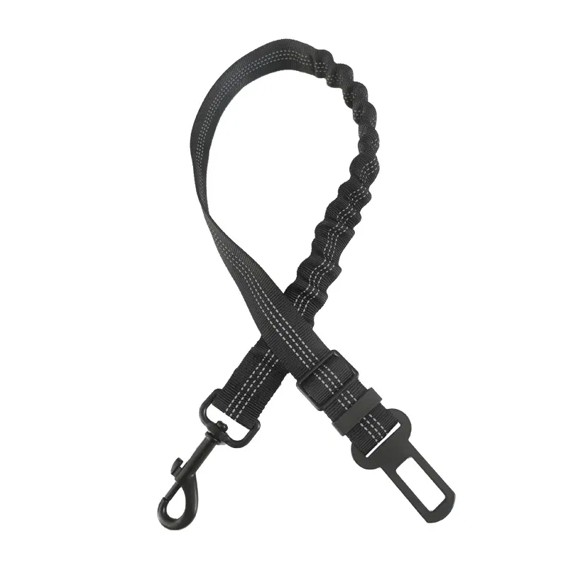 Color: black - Universal Adjustable Cat Dog Seat-Belt Elastic & Reflective Vehicle Nylon Seat Belt for Small Medium Large Dog,Pet Accessoires