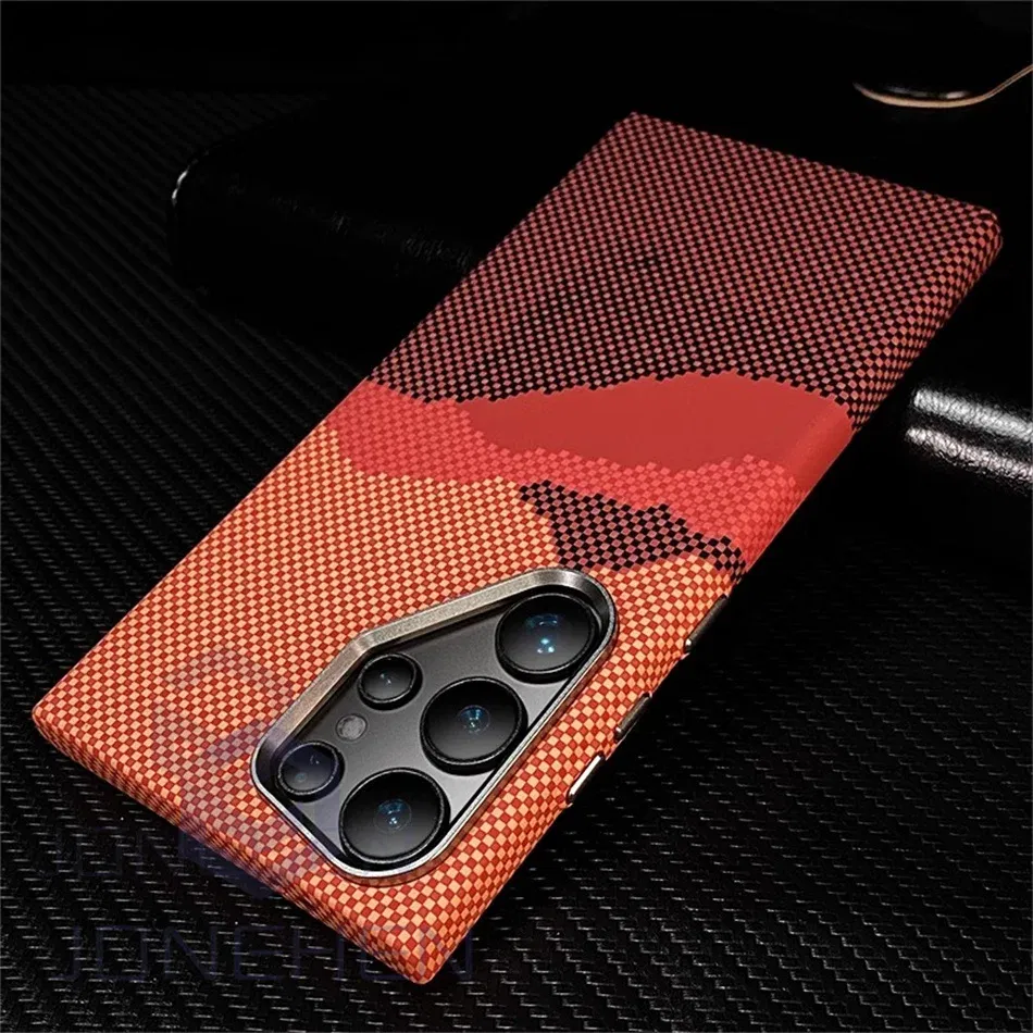 Color: Blue, Material: Silicon - Carbon Fibre 3D Relief For MagSafe Case For Samsung Galaxy S24 Ultra S23 Plus Wireless Charge Hard PC Shockproof Magnetic Cover