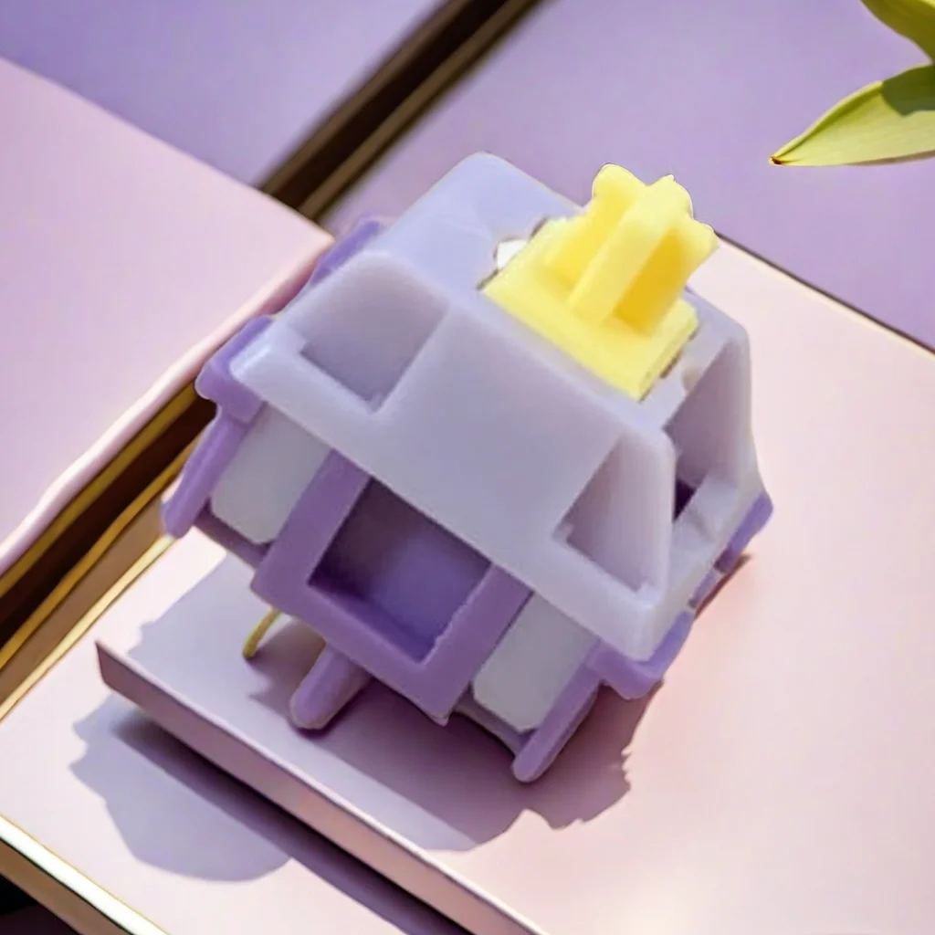 Color: Olive, Axis Body: White Switch - KTT Hyacinth Linear Switch Five Pins Switches MX For Mechanical Gaming Keyboards 45g Prelubed