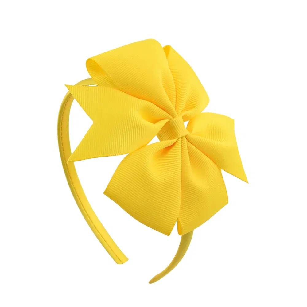 Color: plum - 1 Piece Ribbon Handmade Hair Bows Hairbands for Baby Girls 20 Colors Cute Bowknot Solid Headband Headwear Baby Hair Accessories