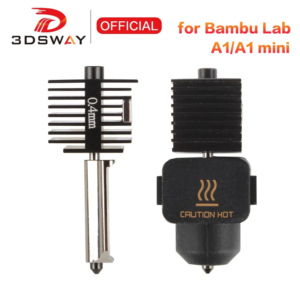 Color: green - Hardened Steel Nozzle For Bambu Lab A1 mini Hotend Kit 0.4/0.6/0.8mm Fast Speed Bambulab A1 Hot End Assembly 3D printer part