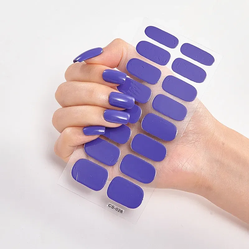 Color: Unicolor - Nail Sticker Shiny Design Full Beauty Stickers for Nails Decals Plain Stickers Women Salon Nail Art