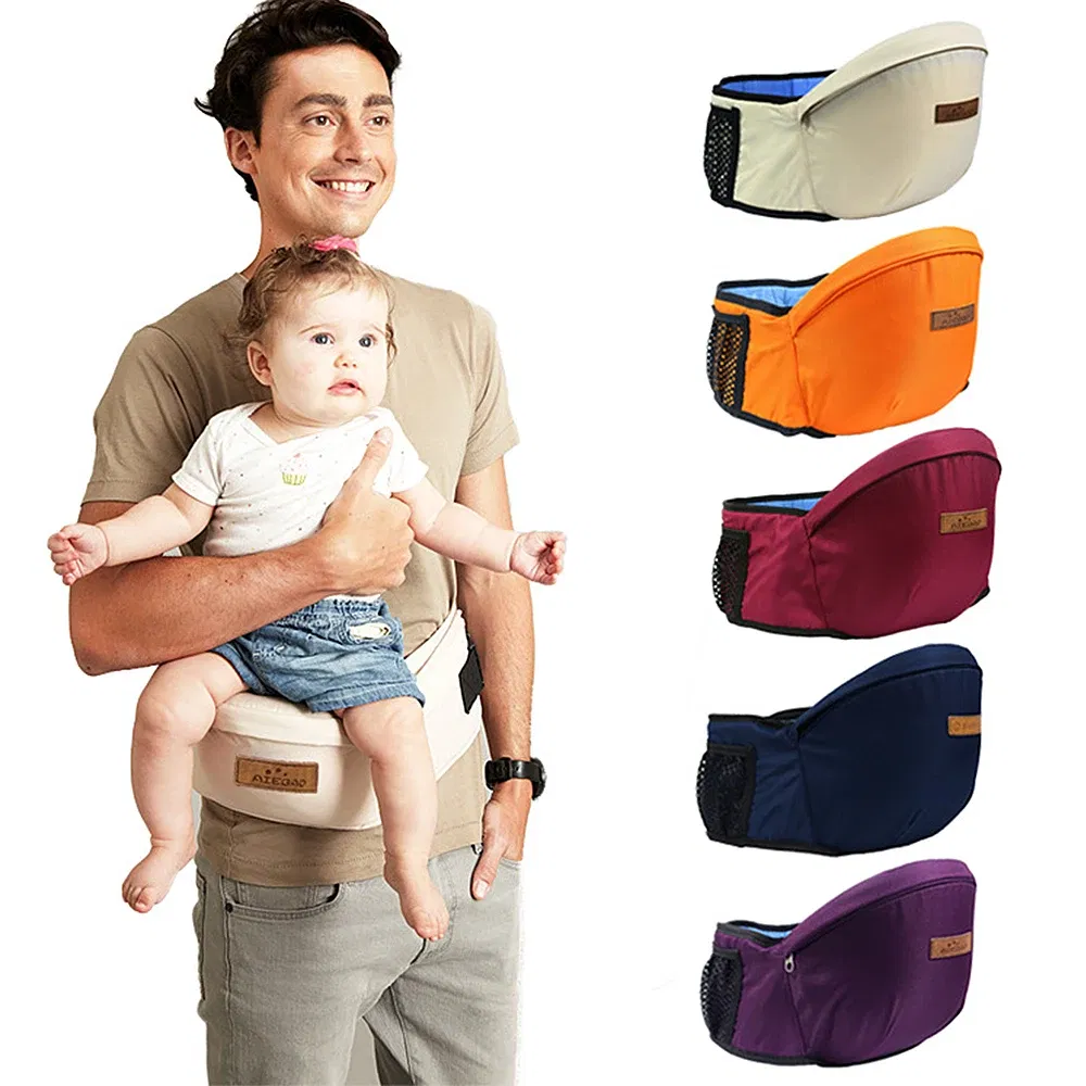Color: Blue - Baby Carrier Waist Stool Walkers Baby Sling Hold Waist Belt Backpack Hipseat Belt Kids Adjustable Infant Hip Seat