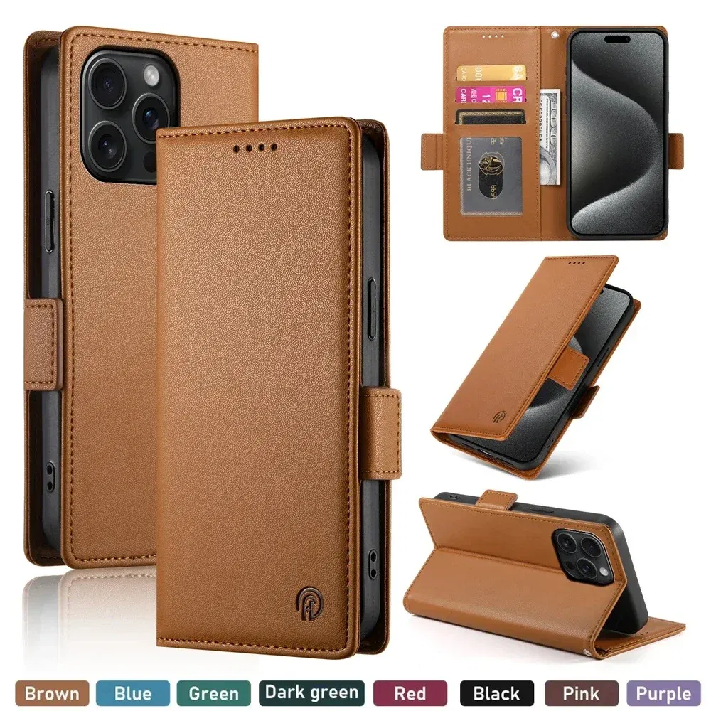 Color: green, Material: Denim - PU Leather Flip Phone Case For iPhone 16 15 Pro Max 16E 14 13 1211 XS Max XR X 8 7 Plus SE KickStand Cards Solt Wallet Cover