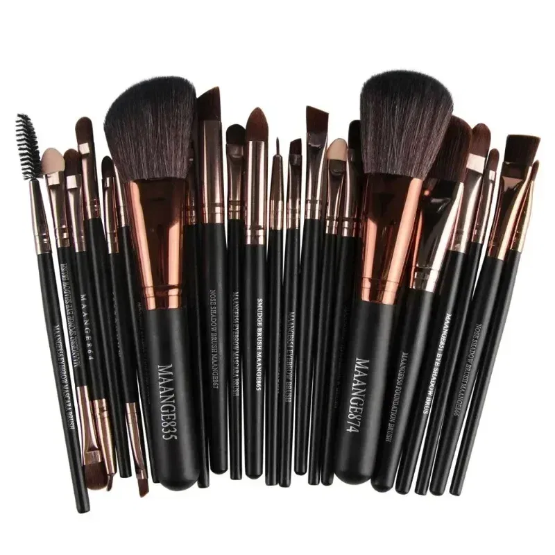 Handle Color: green - 3/13/22pcs Professional Makeup Brushes Tools Set Make Up Brush Tools Kits for Eyeshadow Eyeliner Cosmetics Brushes Maquiagem