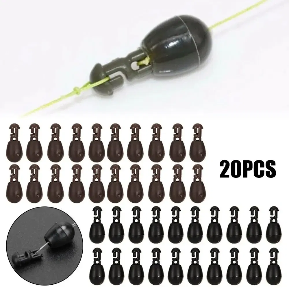 Color: Brown - 20pcs/set Beads Quick Change Carp Terminal Tackle Method Feeder Fishing Tools Connector Fish Tackles Pesca Iscas Accessories