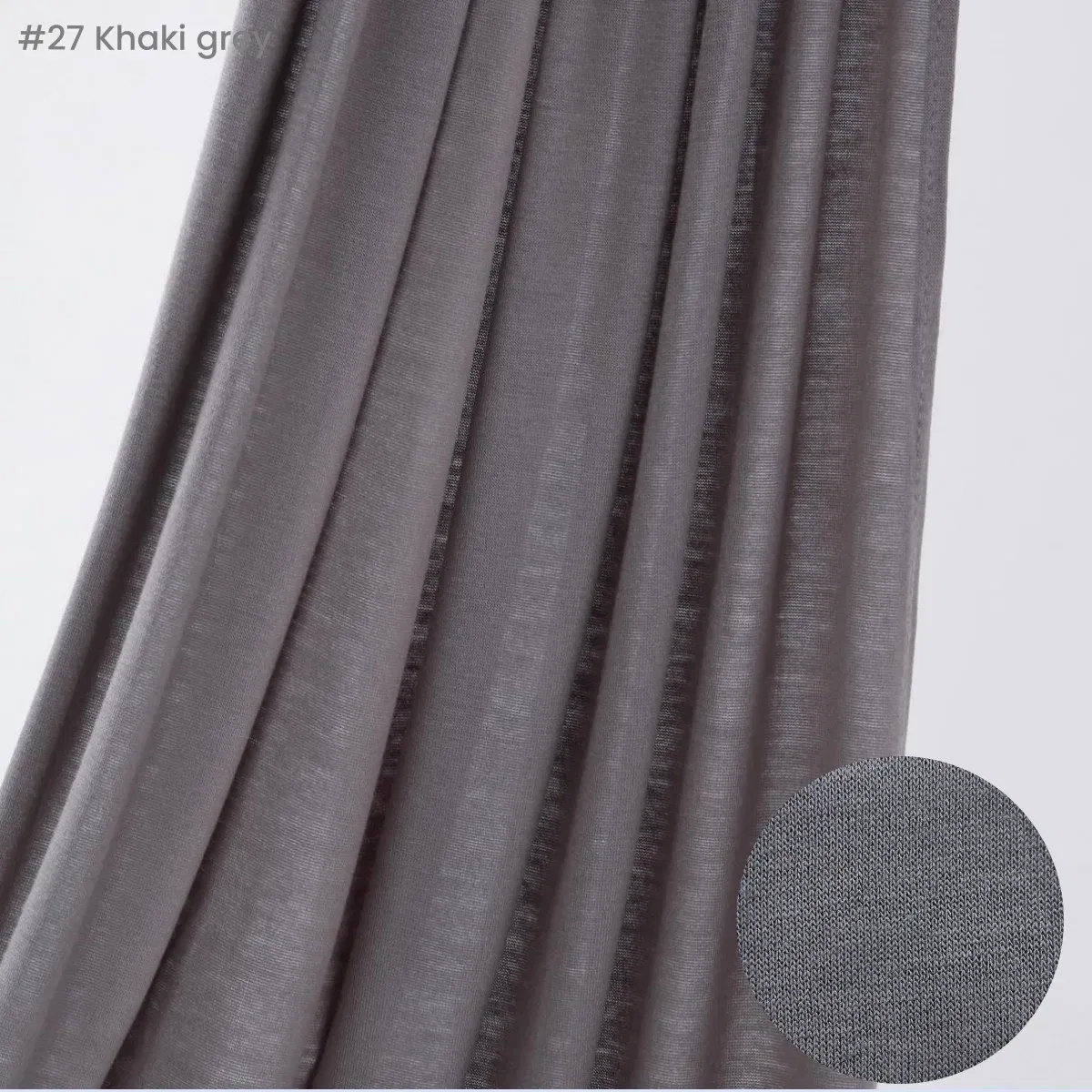 Color: GRAY - Premium Instant Jersey Hijab Scarf Solid Muslim Long Scarves Turban Shawl Elastic Cotton Arab Headscarf Head Wraps Saudi Hijabs