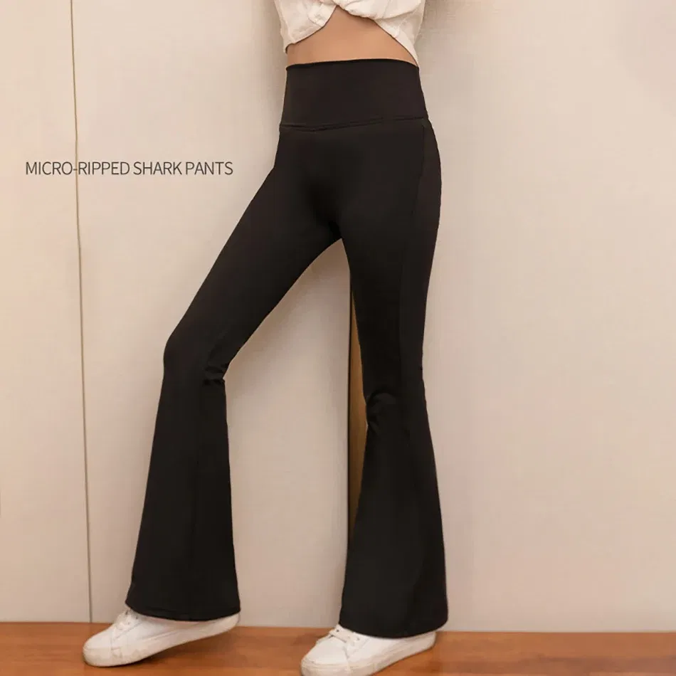 Color: Beige, Size: 80 - Stylish Children High Waisted Slimming Comfortable Bootcut Leggings Suitable Girls Spring and Autumn Wardrobe with Flared Edge