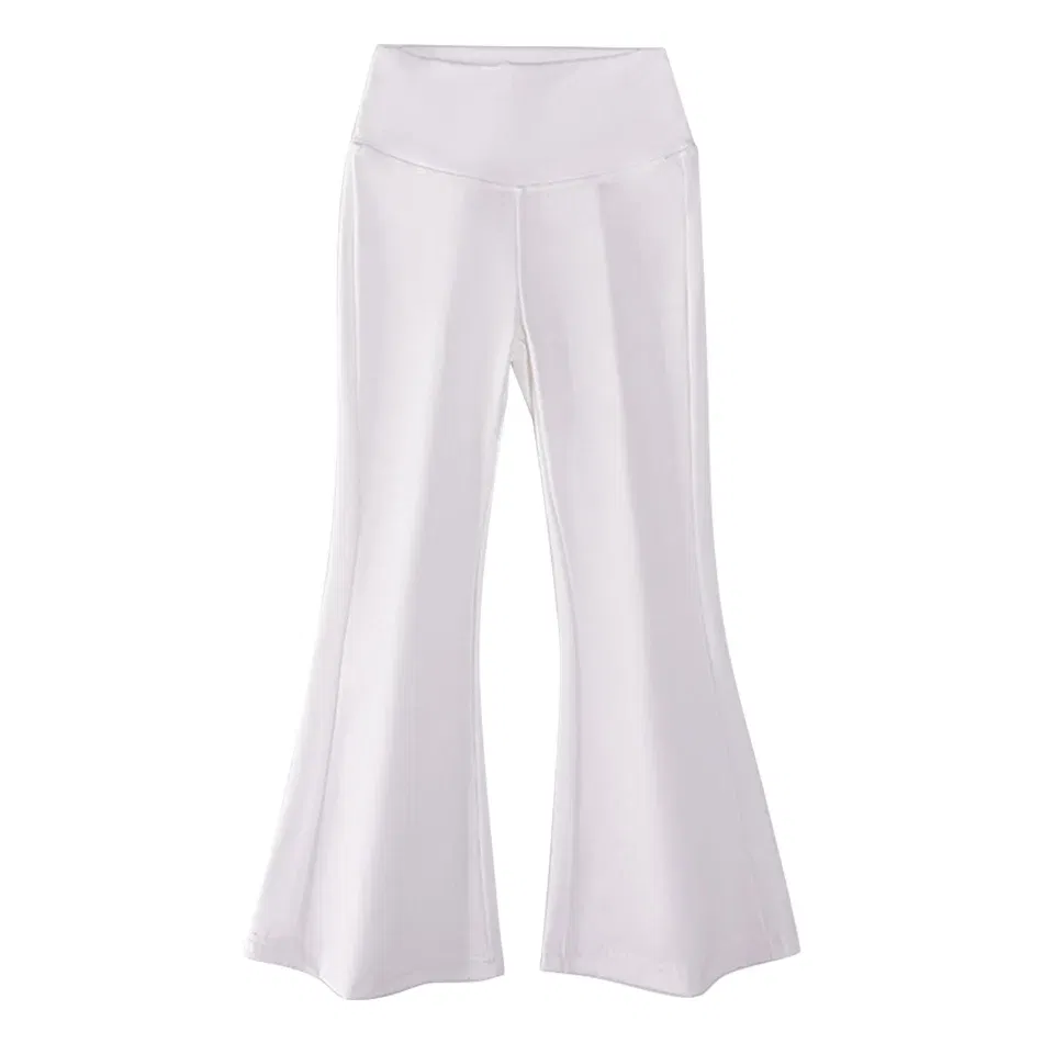 Color: Beige, Size: 80 - Stylish Children High Waisted Slimming Comfortable Bootcut Leggings Suitable Girls Spring and Autumn Wardrobe with Flared Edge