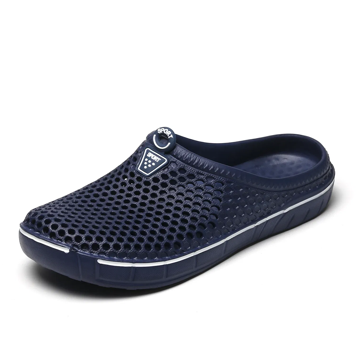 Color: SKY BLUE, Shoe Size: 41 - Men Slippers Beach Shoes Unisex Summer Hollow Outdoor Casual Men Beach Sandal Flip Flops Shoes Non-slip Size 36-45 Mens Slippers