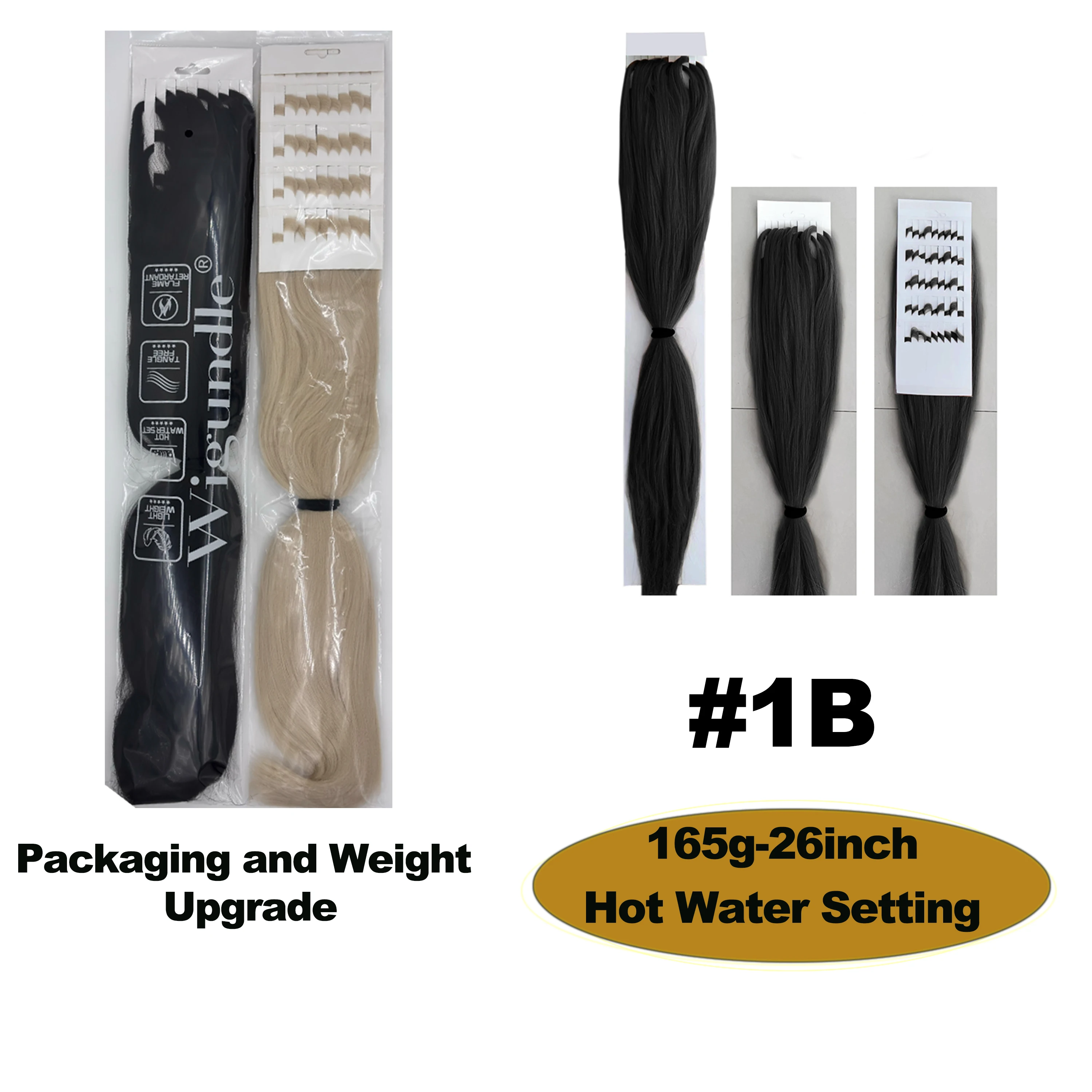 Color: T1/27, Stretched Length: 26inches, Bulk Buy: 1Pcs/Lot - Kanekalon 26inch Hot Water Set Pre Stretched Jumbo Braiding Hair Box Twist Braids Synthetic Hair Extensions For Women Soft Yaki