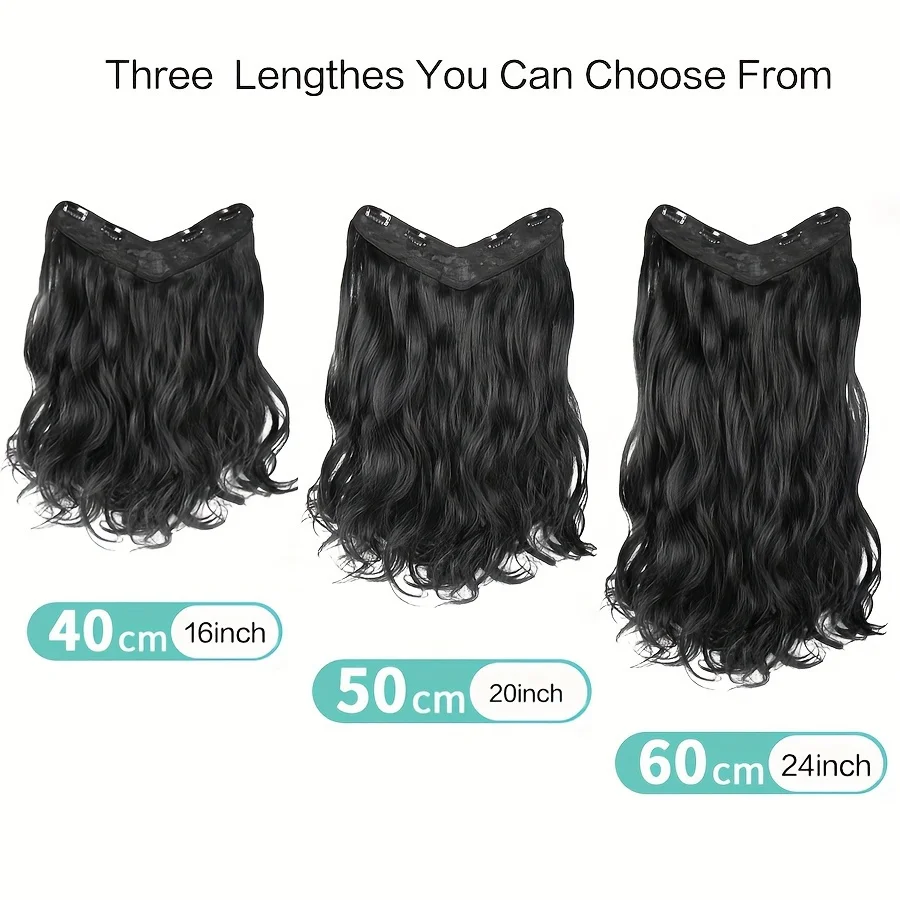 Color: 1B/27HL, Stretched Length: 20inches - Synthetic Long Wavy U-shaped Clip In Hair Extensions 16Inch/20Inch/24inch Clip On Hair Extensions For Women Hair Accessories