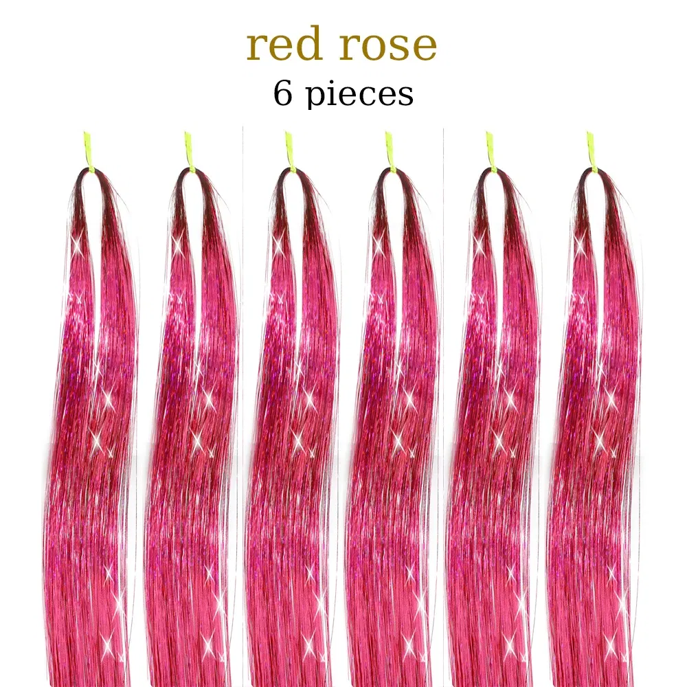 Color: 1b#, Stretched Length: 26inches - 48 Inch Hair Tinsel Kit With Tool 1200 strands Tinsel Hair Extensions 12 Colors Fairy Hair Tinsel, Sparkling Shiny Hair Tinsel