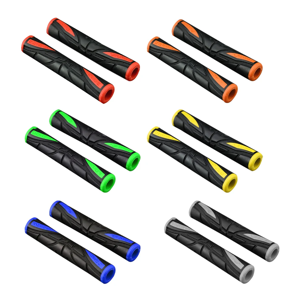 Color: green - 2Pcs Soft Anti-Slip durable Brake Handle Silicone Sleeve Motorcycle Bicycle Protection Cover Protective Handlebar Accessories