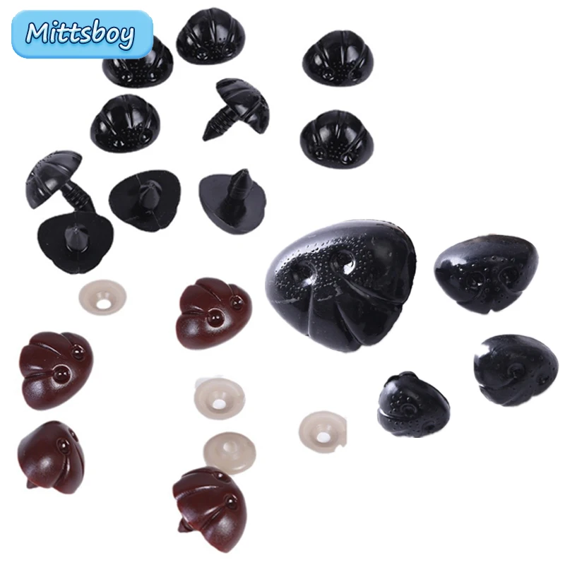 Color: black, Size: L - DIY 10Pcs 5/12/20MM Dog Nose Smooth Accessory Plug in Animal Plastic Personalized Nose Crochet Toy Doll Making Supply Plush Doll