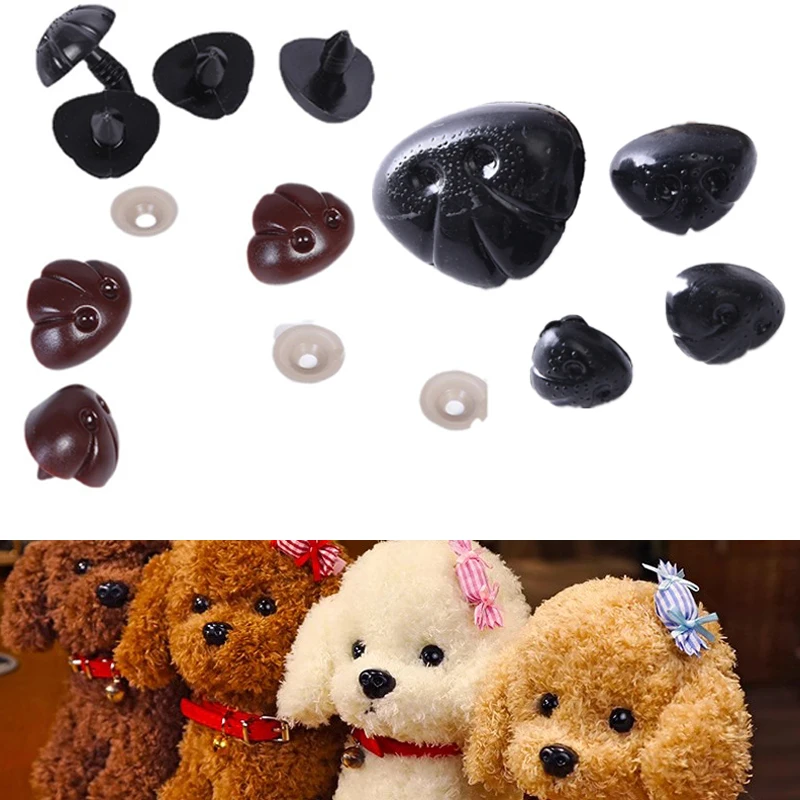 Color: black, Size: L - DIY 10Pcs 5/12/20MM Dog Nose Smooth Accessory Plug in Animal Plastic Personalized Nose Crochet Toy Doll Making Supply Plush Doll