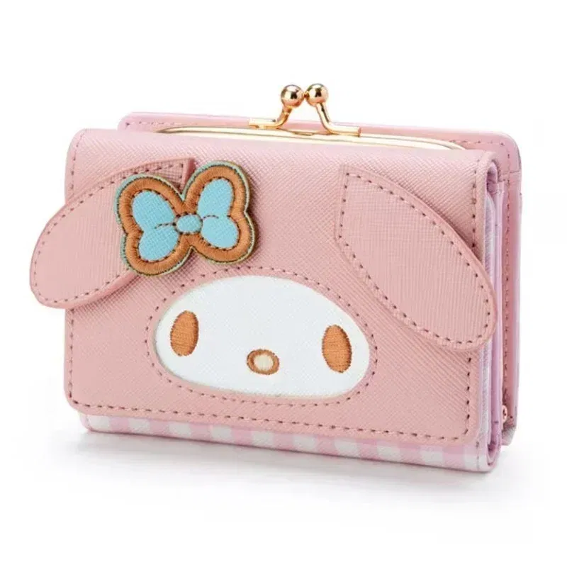 Color: Beige - Hello Kitty Coin Purse Creative Small Wallet Wholesale Mini Purses My Melody Kuromi Keychain Wallet Lipstick Purse Kawaii Clutch
