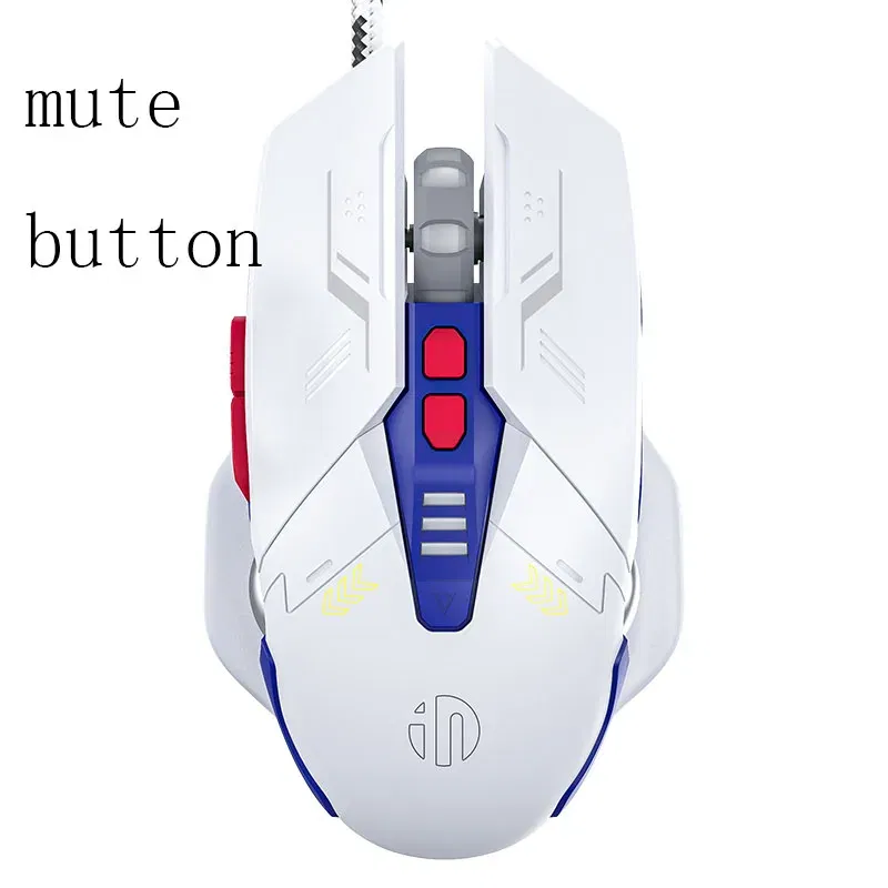 Color: Blue - INPHIC W9 Wired Gaming Mouse Adjustable 4 Levels 8800DPI E-sports Macro Breathing Lighting Effect Ergonomics PUBG CF LOL