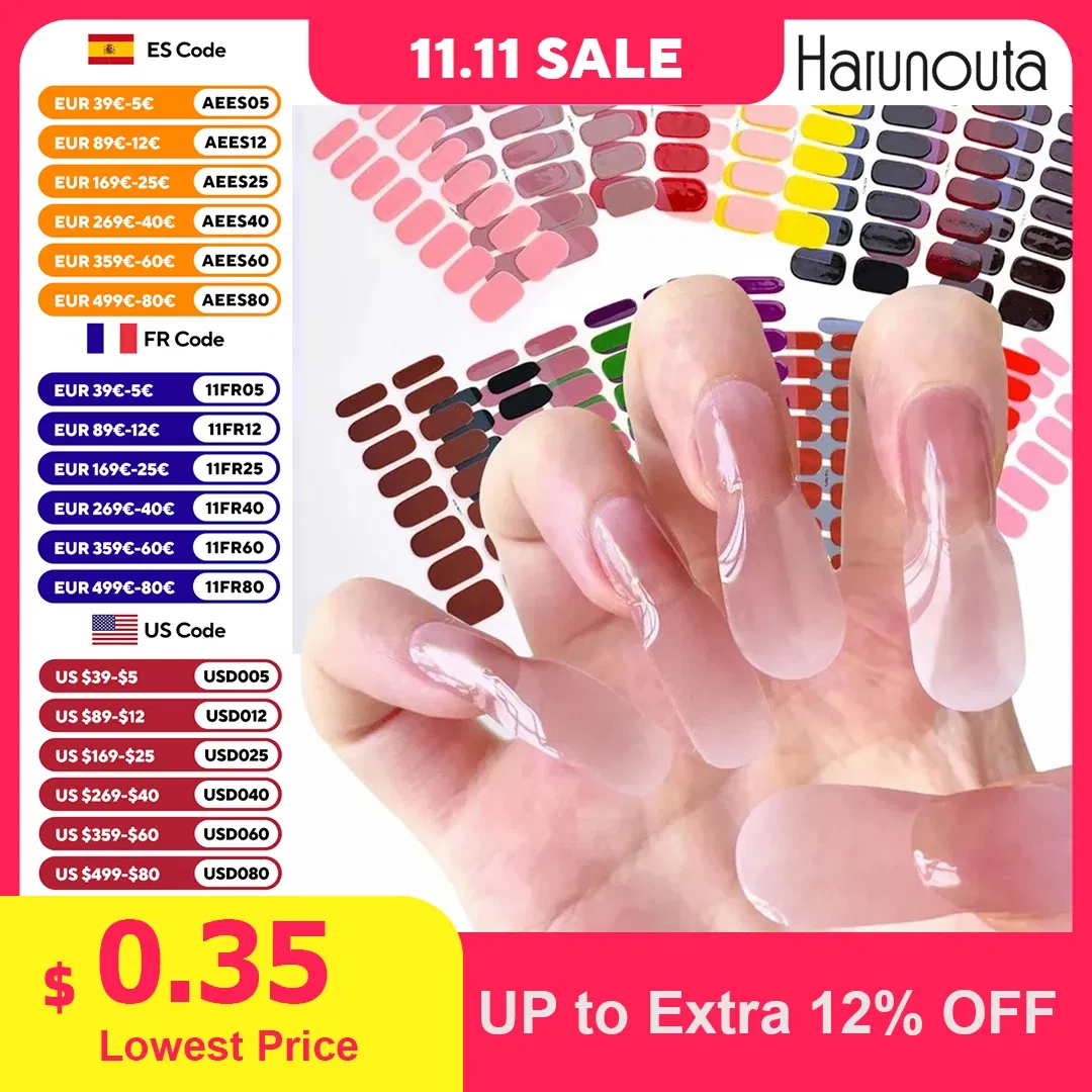 Color: Fuchsia - DIY Gel Nail Stickers Cured-free Long-Lasting Solid Color Nail Strips Patch Slider Sticker Full Cover Decal Nail Manicure Patch