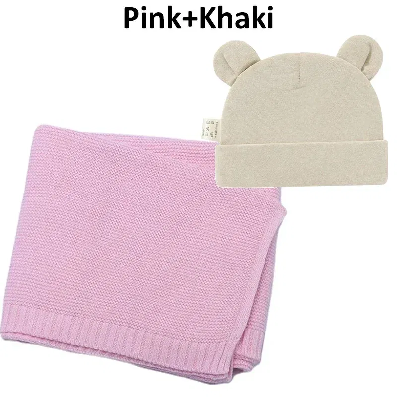 Color: Clear, Size: Option 1, Ships From: CN - Personalized Baby Name Newborn Cotton Beanie and Knitted Blanket Set Embroidered Name Covering and Cute Hat Gift Set