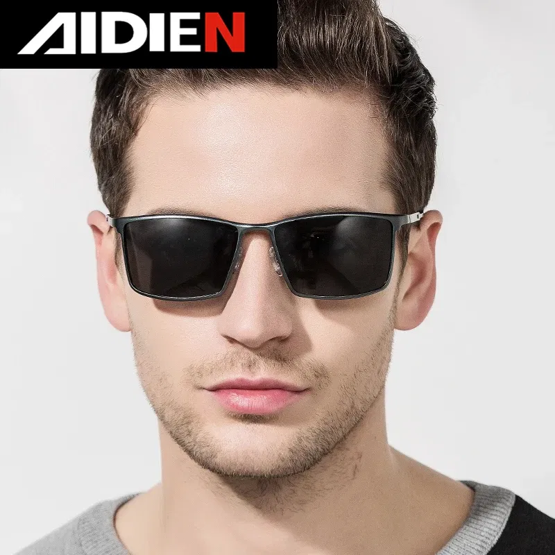Lenses Color: Red, Frame Color: Blue - Men's sunglasses myopia with diopter polarized  prescription glasses UC400 retro anti-glare driving goggles square black shades