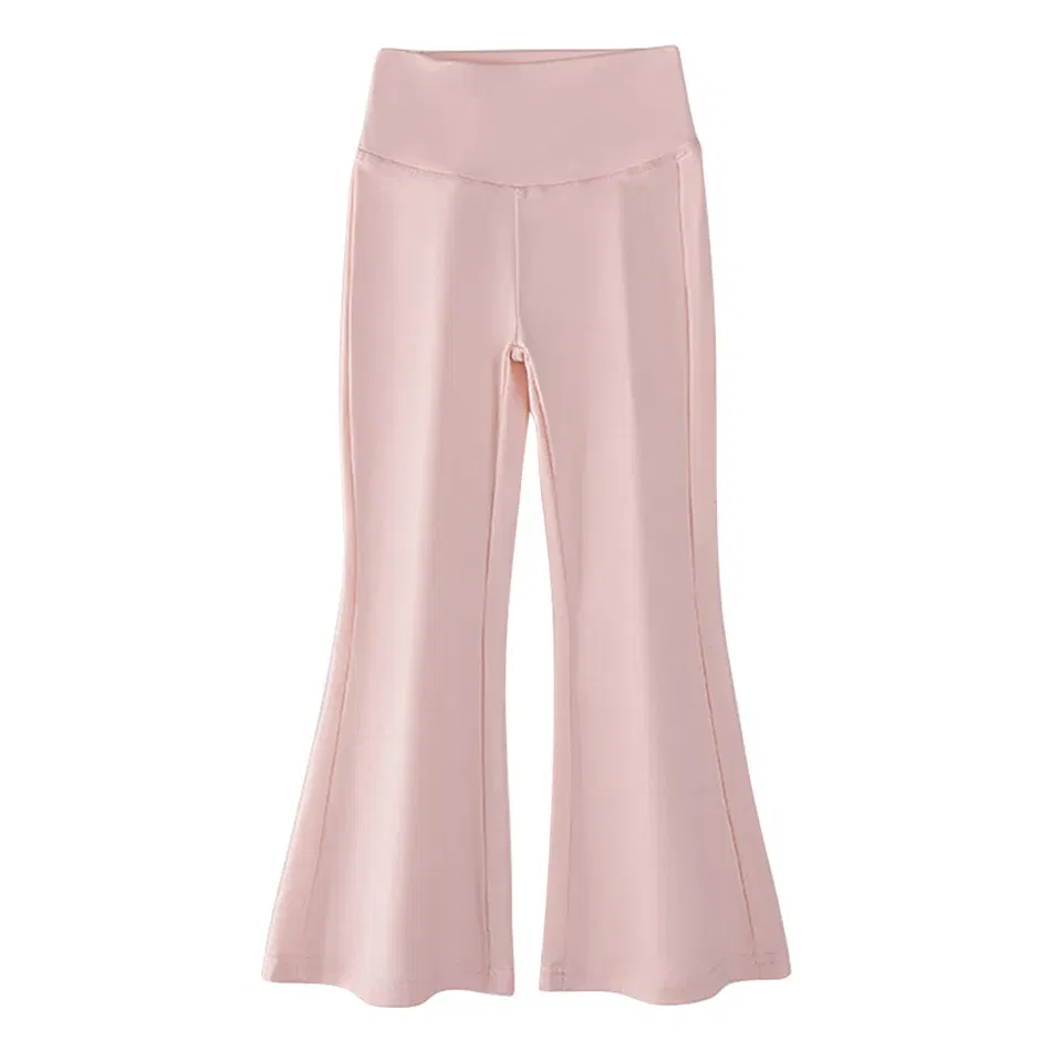 Color: Brown, Size: 100cm - Stylish Children High Waisted Slimming Comfortable Bootcut Leggings Suitable Girls Spring and Autumn Wardrobe with Flared Edge
