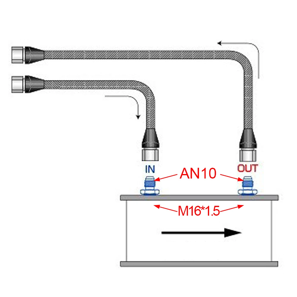 Color: Orange - Aluminum Straight Adapter Oil Cooler Fitting AN10 To M16*1.5, AN10 To M18*1.5,AN8 AN10 To M12*1.25