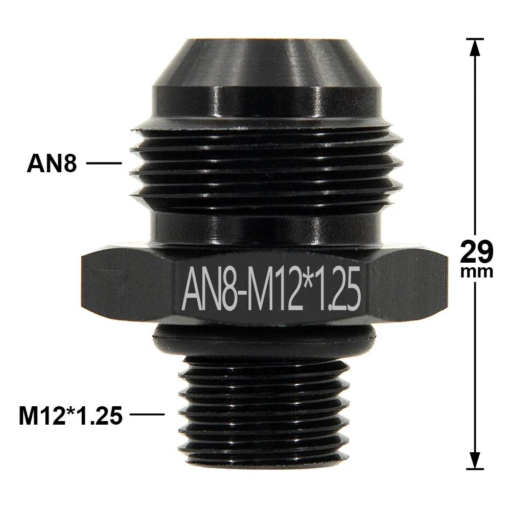 Color: Orange - Aluminum Straight Adapter Oil Cooler Fitting AN10 To M16*1.5, AN10 To M18*1.5,AN8 AN10 To M12*1.25