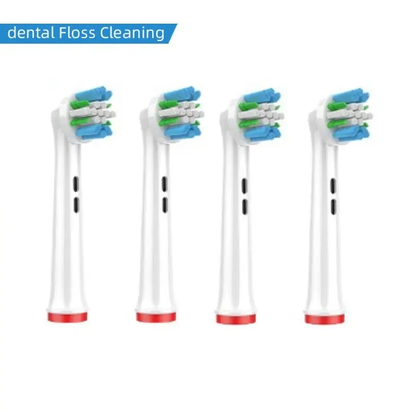 Color: Silver - 4PCS Dupont Bristle Electric Toothbrush Heads Whiten teeth/Daily Clean/Precison Cleaning/Soft Care Teeth Function For Oral B