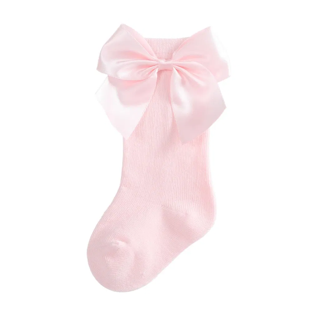Color: Pink, Kid Size: 9M, Ships From: CHINA - Jlong Toddler Cotton Solid Color Crew Socks Baby Girls Bow Tie Socks Kids Girls Cute Princess Socks 0-3 Years