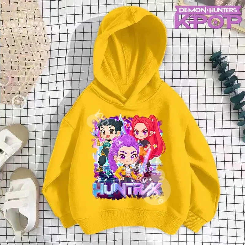 Color: Lavender, Kid Size: 2T - 2025 KPop Demon Hunters Hoodie Fashion Rumi Sweatshirt Pullover Cute Long Sleeve Autumn Boys Girls Cartoon Y2K Hoody Sportswear