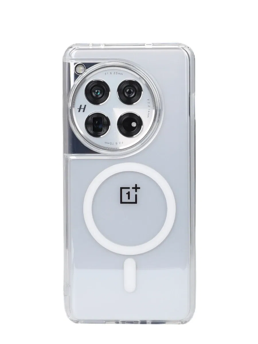 Color: Ivory, Material: ABS - Magnetic Case For OPPO One Plus 12 Shockproof Magsafe Wireless Charging Clear Phone Cover