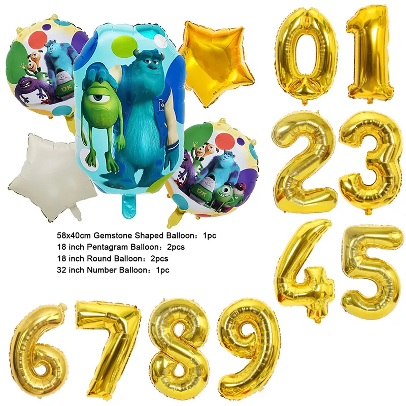 Color: Olive, Capacity: 420ml - Monsters University Monsters, Inc. Theme Birthday Party Decoration Metallic Gem Shaped Balloon Crown Shaped Balloon Baby Shower