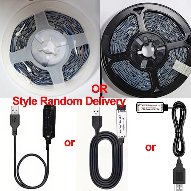 Emitting Color: RGB, Length: 5m - 5V USB LED Lights Strips RGB SMD5050 Christmas Festoon 24Key Remote Control Backlight Flexible Lamp Tape Gaming Room Decoration