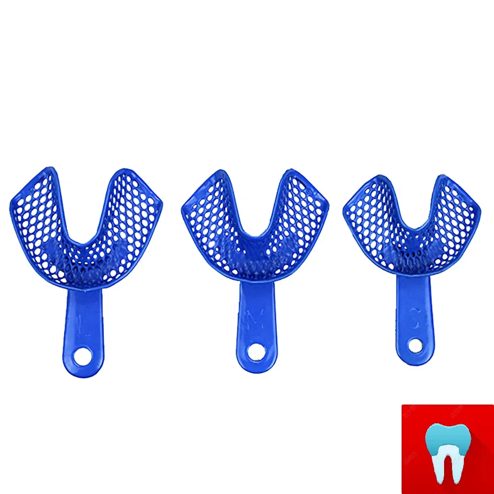 Color: Pink - Dental Impressions Tray Plastic-Steel Teeth Holders Dentistry Instrument Oral Hygiene Dentist Materials Dental Trays Tools