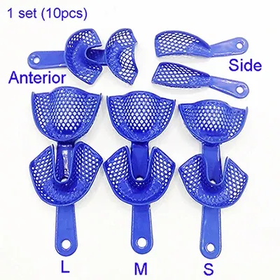 Color: Pink - Dental Impressions Tray Plastic-Steel Teeth Holders Dentistry Instrument Oral Hygiene Dentist Materials Dental Trays Tools