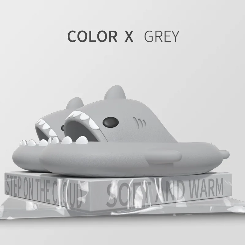 Color: Beige, Shoe Size: 36.5 - Shark Slides Women Slippers Men Flip Flops Home Couple Kids Bathroom Flat Shoes Outdoor Beach Funny Sandals Men Slippers