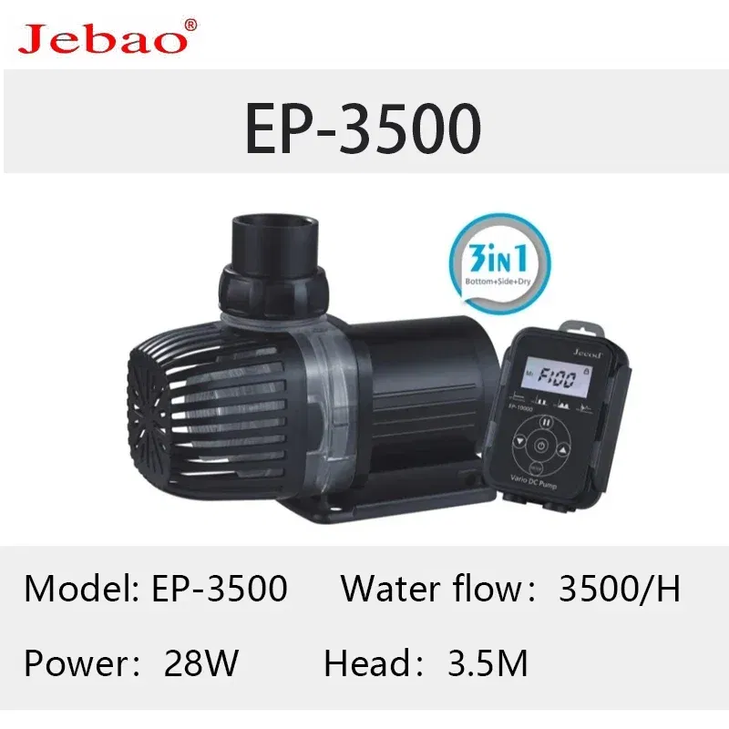 Color: Light Grey, Power: 4W - 2023 Jebao Jecod aquarium EP submersible pump LCD display WIFI fish tank inverter silent top water circulation pump fish pond