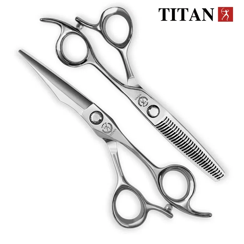 Color: Green - TITAN Professional hair scissors set   hairdressing salon cutting tools barber shears 6.0inch