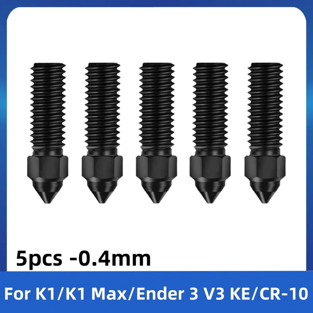 Color: Yellow - Creality Ender 3 V3 KE Nozzle Har Hardened Steel Nozzle Kit 0.2/0.4/0.6/0.8/1.0/1.2mm for K1 3D Printer Parts Non Stick Filament