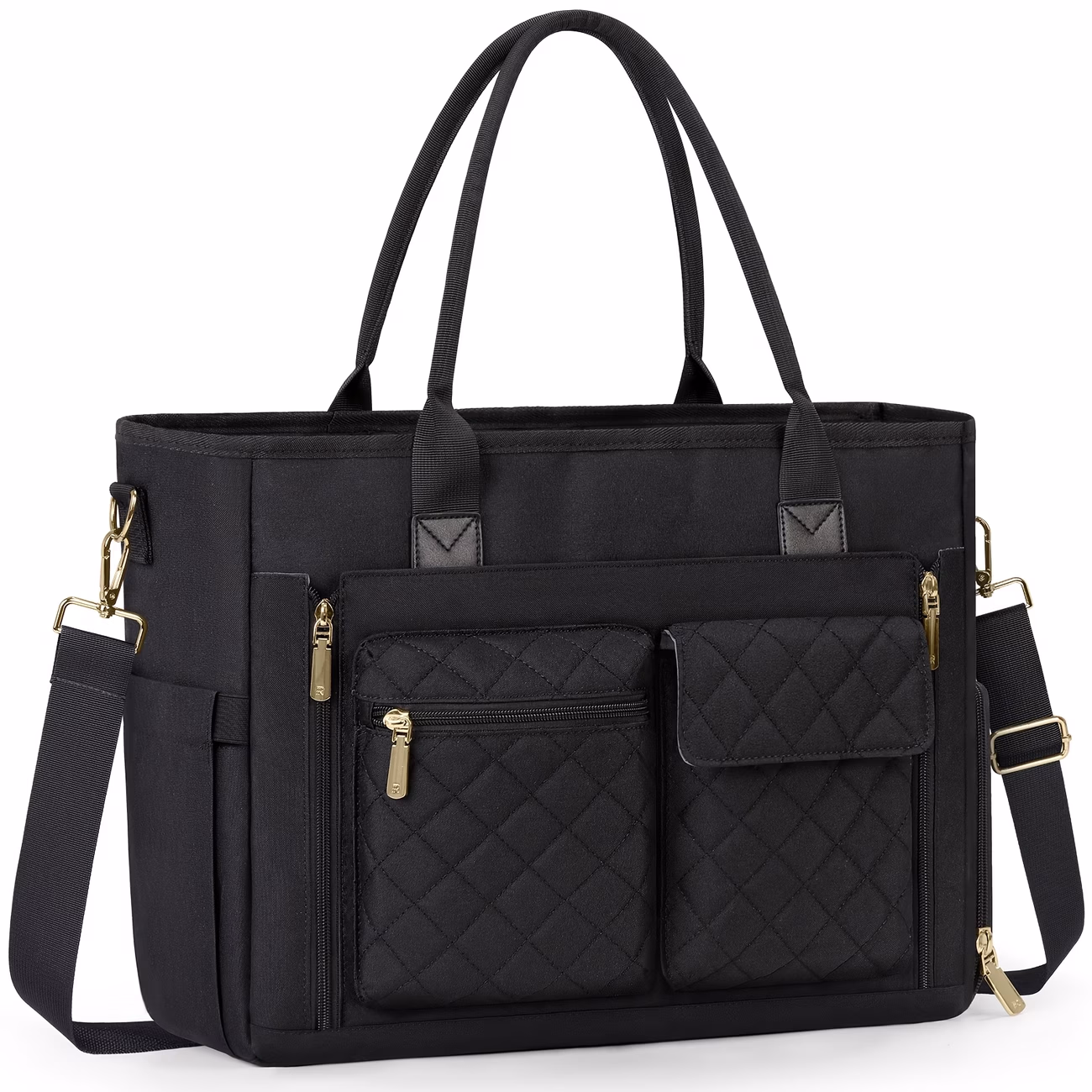 RAINSMORE Teacher Tote Bag – 39.62 cm Laptop Bag for Women, Large Work Bags, Nurse Bag with Insulated Pocket, Professional Laptop Briefcase, Computer Messenger Bag for Office, College, Nursing