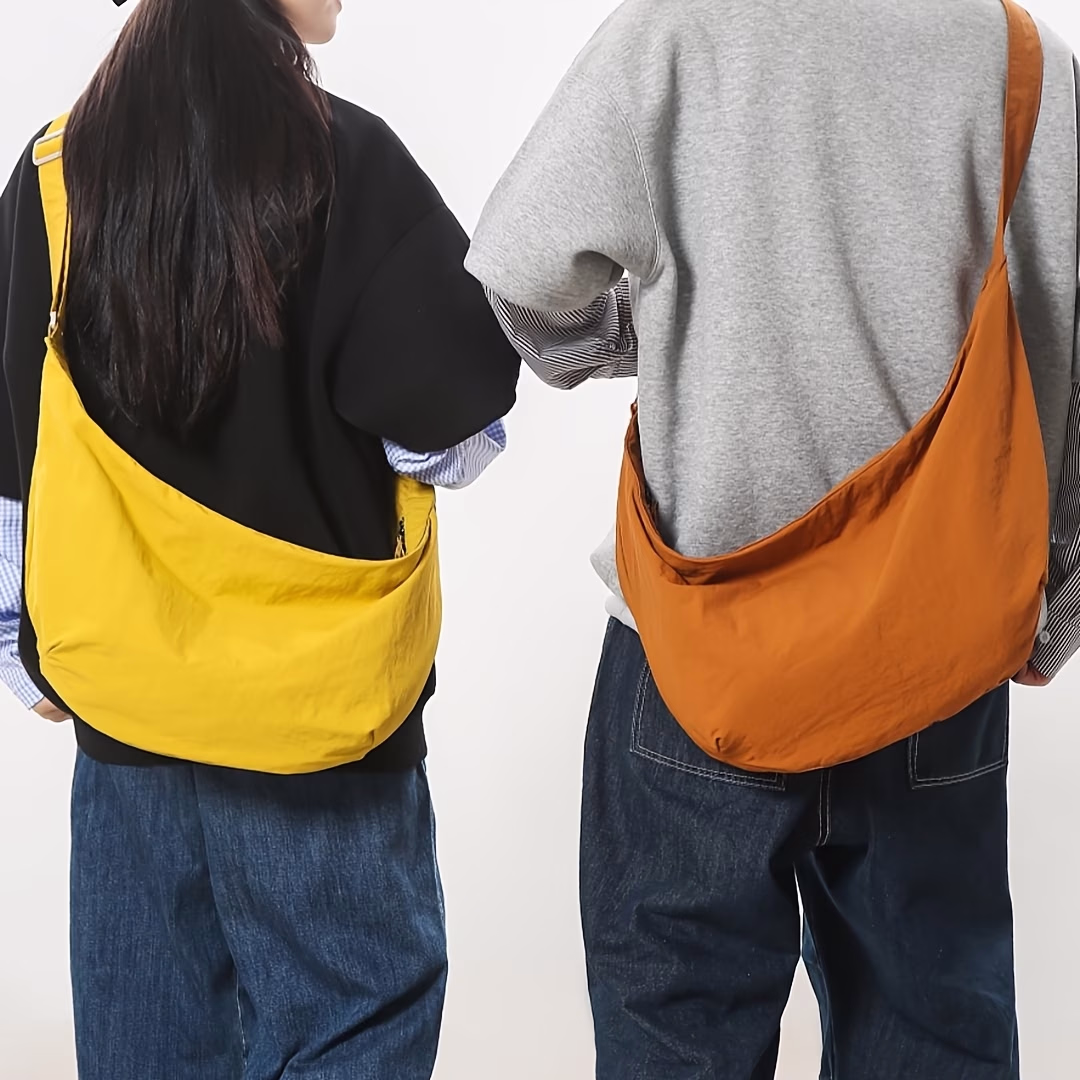 HUOHUO Men’s Crossbody Bag – Korean Dumpling Bag, Easy Commuter Couple Style, Unisex Relaxed Large Capacity Lightweight Shoulder Bag