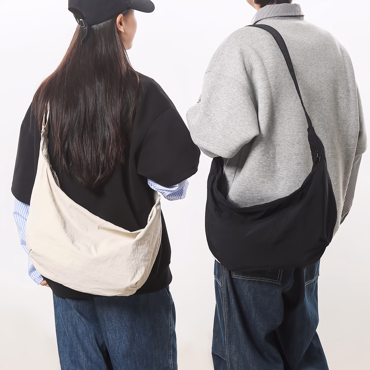 HUOHUO Men’s Crossbody Bag – Korean Dumpling Bag, Easy Commuter Couple Style, Unisex Relaxed Large Capacity Lightweight Shoulder Bag