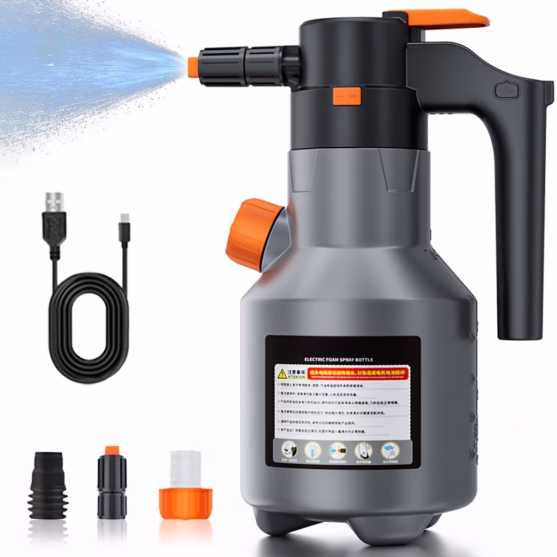 SUITU Multi-functional Handheld High-pressure Electric Foam Sprayer – 67.63oz, 70° Wide-Angle, Long-lasting Battery – Ideal for Car, Kitchen, Courtyard, Household Cleaning