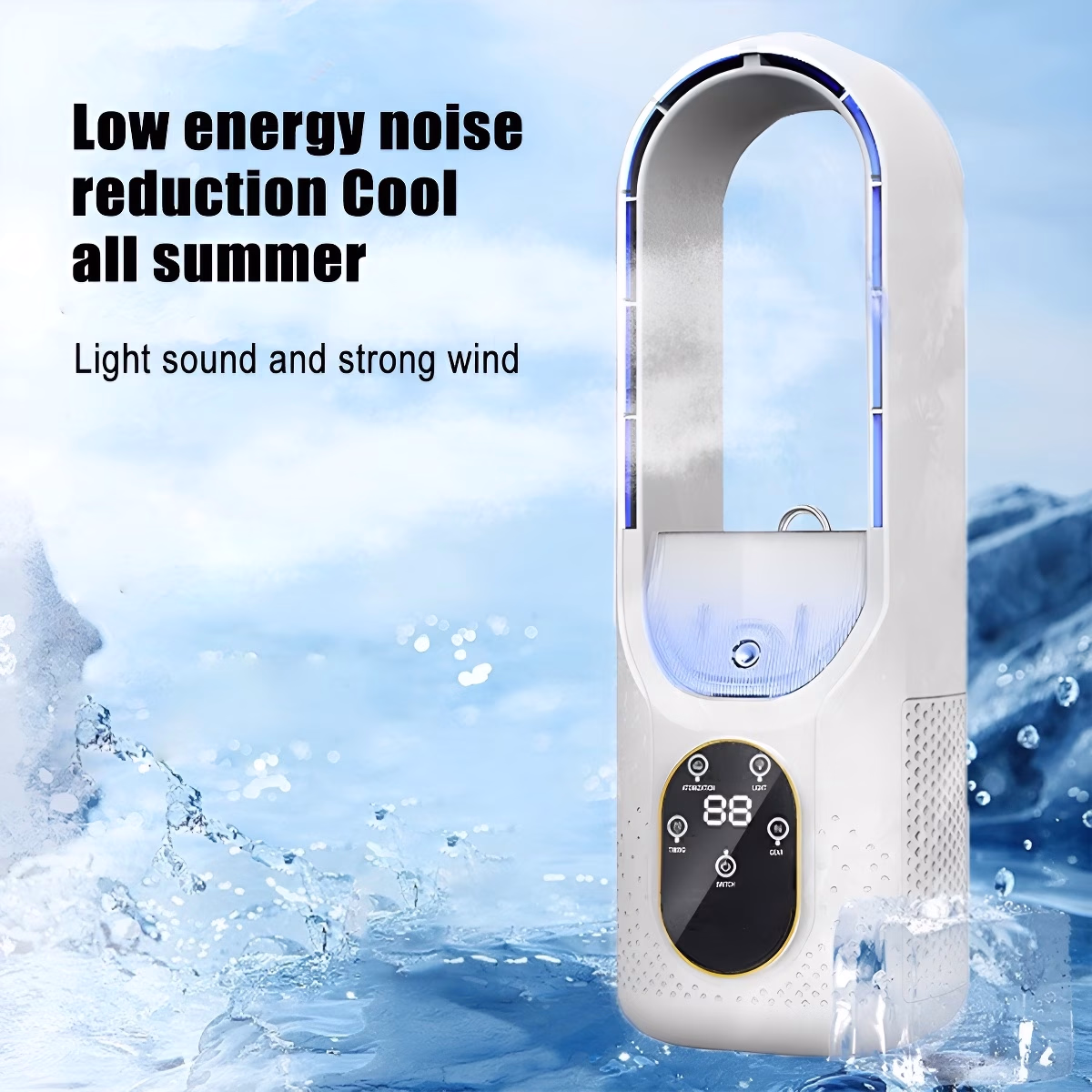 FEIYBA Bladeless Fan Desktop Style – Mist Cooling and Quick Cooling, Giving You an Air Conditioner-Like Cool Experience! Automatic Timer and Adjustable, Wide-Angle Airflow Full Coverage, Quiet Operation Does Not Disturb Sleep. Compact and Portable