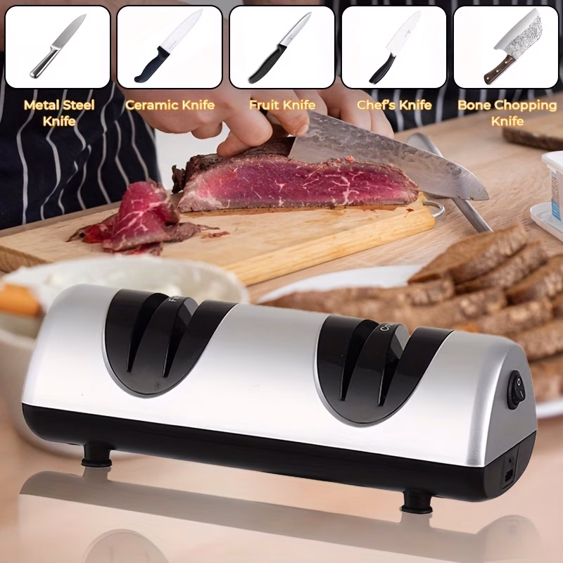 iWhale™ Electric Kitchen Sharpener – Professional 2-Stage Coarse Sharpening & Fine Polishing