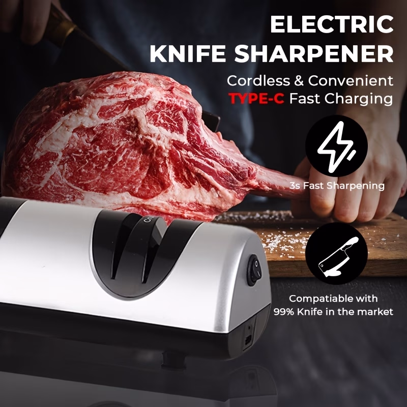 iWhale™ Electric Kitchen Sharpener – Professional 2-Stage Coarse Sharpening & Fine Polishing