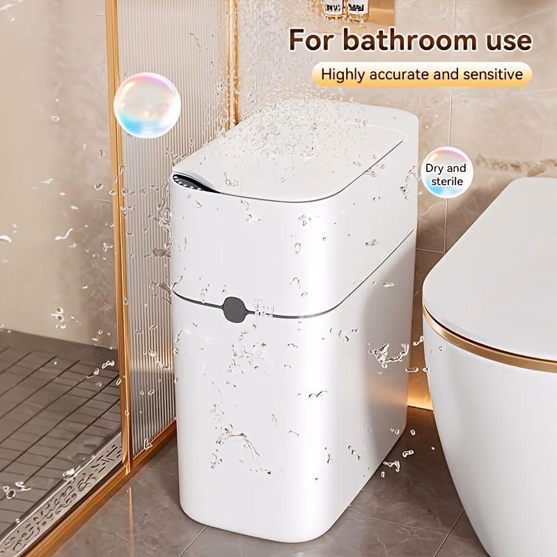 JOYBOS Bathroom Sensor Trash Can with Automatic Lid – Smart 13.25L Garbage Can